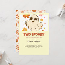 Groovy Two Spooky 2-års födelsedagsinbjudan
