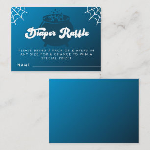 Groovy Typography Halloween Boy Blue Diaper Raffle Tilläggskort