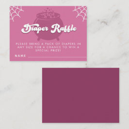 Groovy Typography Halloween Girl Diaper Raffle Tilläggskort