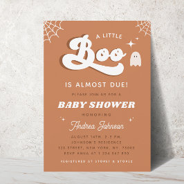 Groovy Typography Retro Ghost Baby Shower Party Inbjudningar