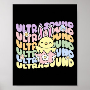 Groovy Ultraljudstekniker Kanin Chick Ägg Påsk Son Poster