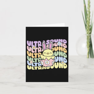 Groovy Ultrasound Tech Bunny Chick Eggs Påsk Son Kort