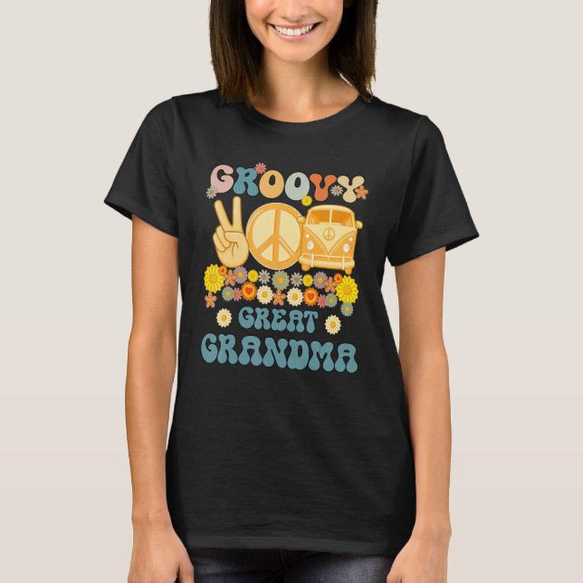 Groovy Underbar Grandma Retro Matching Family Baby T Shirt (Framsida)