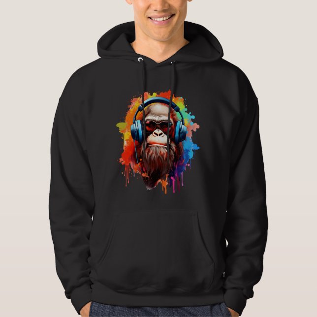 Groovy Urban Ape i Tunes Hoodie (Framsida)