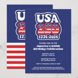  Groovy USA 250 - America's 250th Birthday Party Inbjudningar