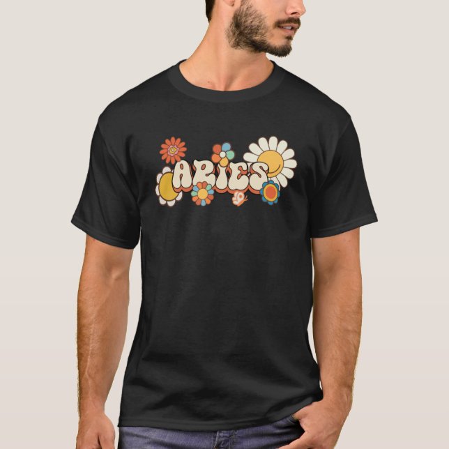 Groovy Väduren Mars April födelsedag astrologi Zod T Shirt (Framsida)
