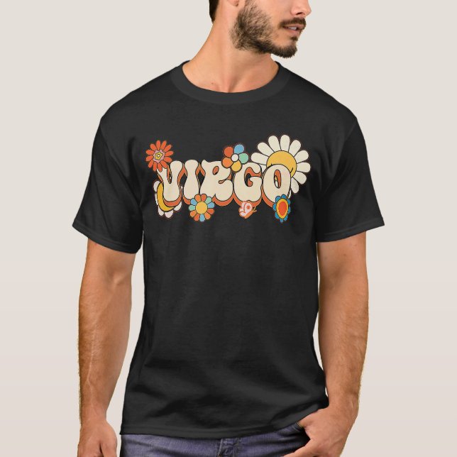 Groovy Våg Augusti September födelsedatum astrolog T Shirt (Framsida)