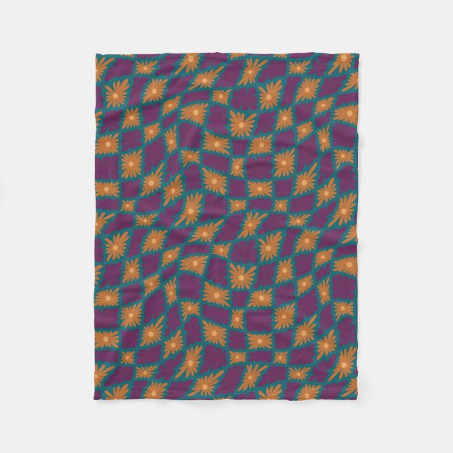 Groovy Vågigt trippelsockelkontroll av Orangens Ro Fleecefilt (Framsidan)