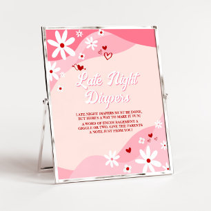 Groovy Valentine Baby Shower Late Night Diables Poster