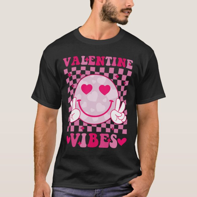 Groovy Valentine Vibes Valentines day Shirts for G T Shirt (Framsida)