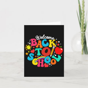 Groovy Välkommen Back to school Rainbow Pencil Tea Kort
