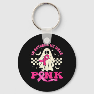 Groovy Vi Bära Rosa Breast Cancer Awareness Ghost Nyckelring
