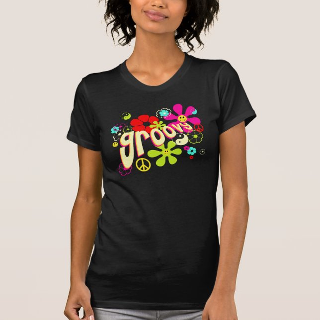 Groovy Vibe70-talstil T-shirt (Framsida)