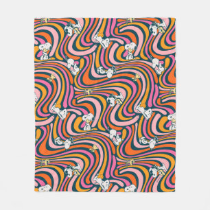 Groovy Vibes Lila Mönster Fleecefilt