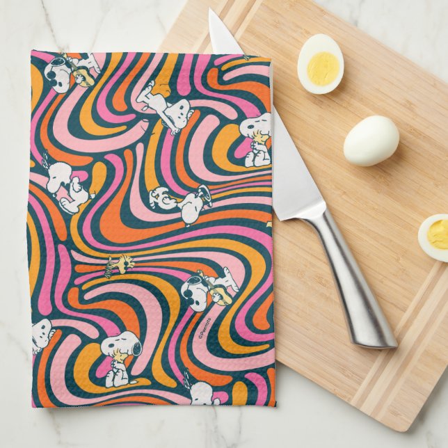 Groovy Vibes Lila Mönster Kökshandduk (Vikt i Fjärdedel)