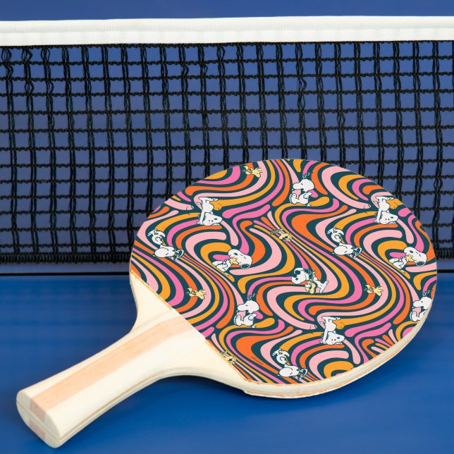 Groovy Vibes Lila Mönster Pingisracket (Insitu)