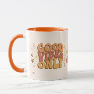 Groovy vibes och fredstecken design mugg