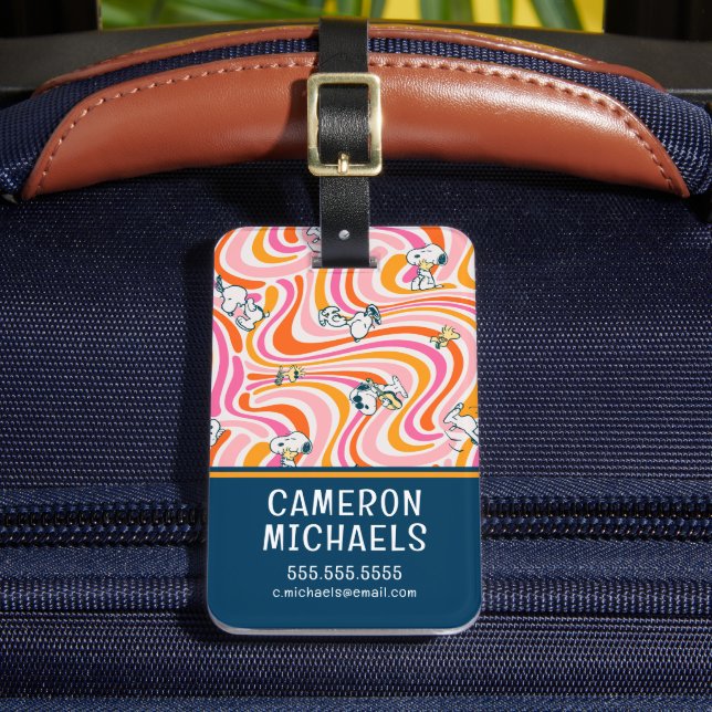 Groovy Vibes Orange Mönster Bagagebricka (Framsida Insitu 2)