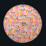 Groovy Vibes Orange Mönster Darttavla<br><div class="desc">Kolla in jordnötter mönster med snoopy och Woodstock.</div>