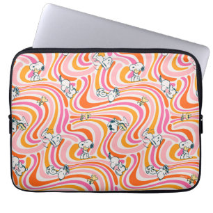 Groovy Vibes Orange Mönster Laptop Fodral