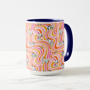 Groovy Vibes Orange Mönster Mugg