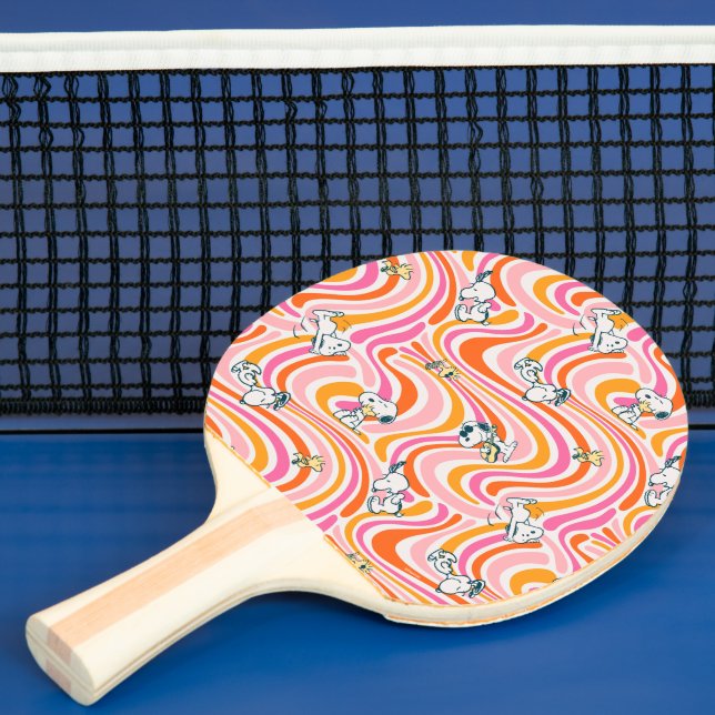 Groovy Vibes Orange Mönster Pingisracket (Insitu)