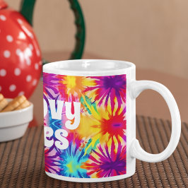Groovy Vibes Tie Dye Anpassade Kaffemugg