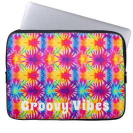 Groovy Vibes Tie Dye Anpassade Laptop Fodral