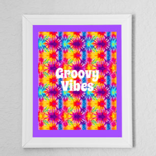 Groovy Vibes Tie Dye Anpassade Poster