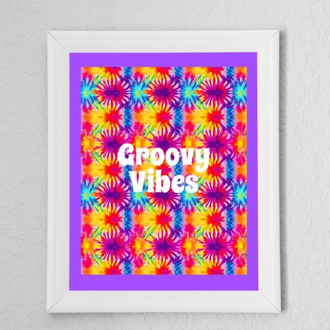 Groovy Vibes Tie Dye Anpassade Poster (Skapare uppladdad)
