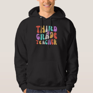 Groovy Vintage 3:e Tredje Klass Lärare Tillbaka Ti Hoodie