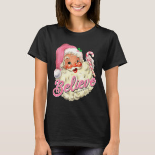 Groovy Vintage Rosa Tomte Tro På Jul T Shirt