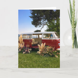 GROOVY VINTAGE VAN BIRTHDAY GREETING CARD HELGKORT