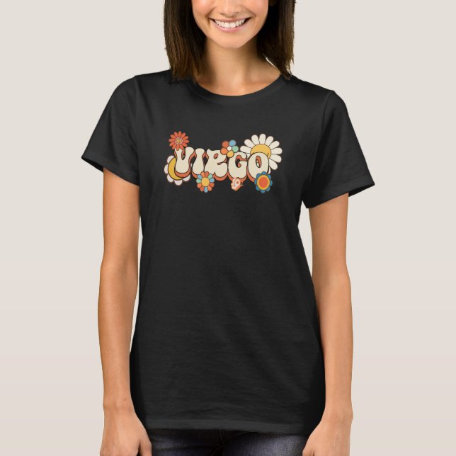 Groovy Virgo August September birthday astrology Z T Shirt (Framsida)