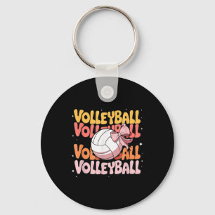 Groovy Volleyball Coquette Bow Volleyball Älskare  Nyckelring