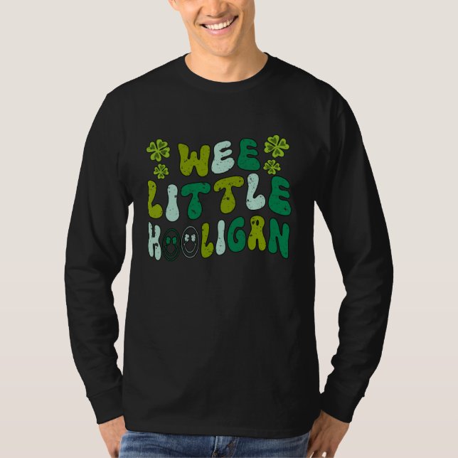 Groovy WEE LITTLE HOOLIGAN Kids St Patrick s Day B T Shirt (Framsida)