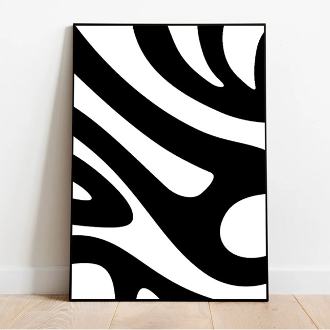 Groovy White and Black Art, Zebra Inspired Art Poster (Skapare uppladdad)