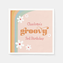 Groovy White Daisys Girl 3 Birthday Party