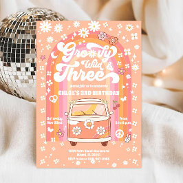 Groovy Wild & Tre Födelsedagsinbjudan Inbjudningar