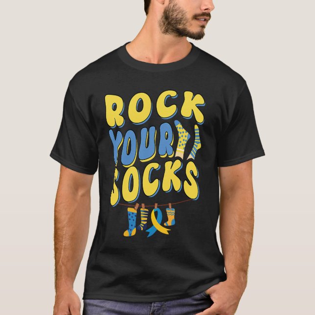 Groovy World Down Syndrome Day 2023  Rock Your Soc T Shirt (Framsida)