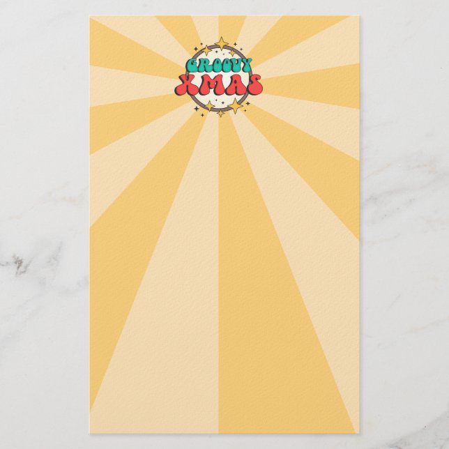 Groovy Xmas retro cartoon happy bright Brevpapper (Framsida)