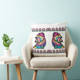 Groovy Yoga Bulldog: Roliga Tie Dye-färger Kudde