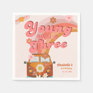 Groovy Young Vild och Tre Rosa Peach Van Daisy Pappersservett