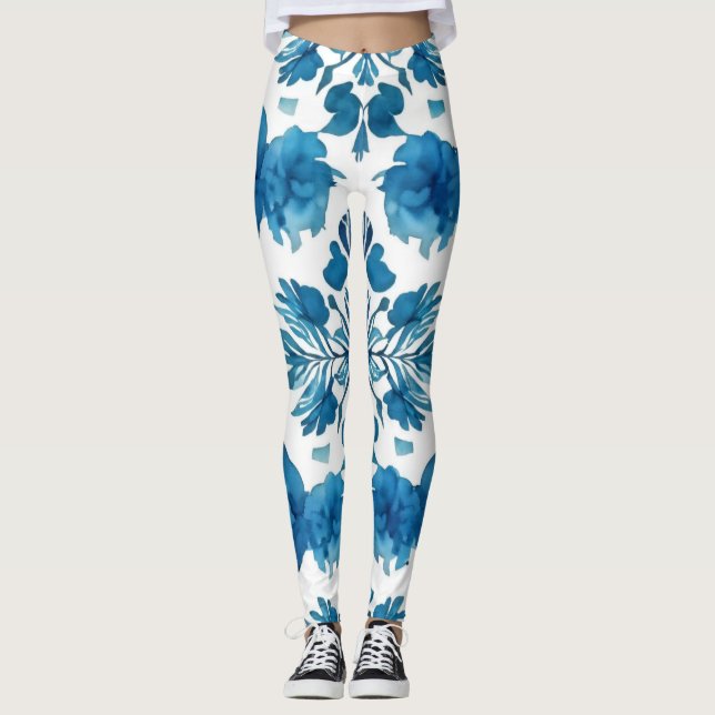 Groovys ekoar: Boho Watercolor Mönster Leggings (Framsida)