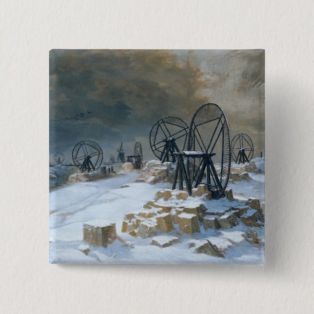Gropar på Gentilly i snön, 1879 Knapp (Framsida)