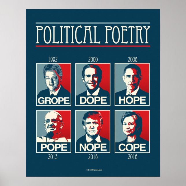 Grope Dope Hope Pope Nope Cope Poster (Framsidan)