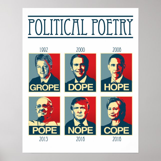 Grope Dope Hope Pope Nope Cope Poster (Framsidan)