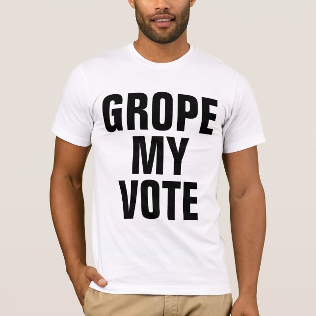 Grope min röstkantknapp tee shirt (Framsida)