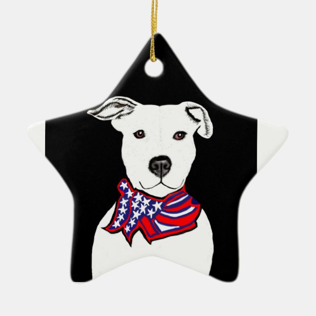 Groptjur som ha på sig Americanflag bandanajul Julgransprydnad Keramik (Framsidan)