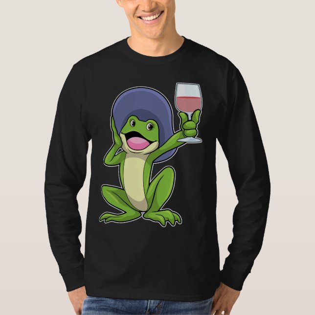 Gross med glas av rött Vin&stämpel T Shirt (Framsida)